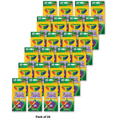 Crayola Erasable Colored Pencils Bright Bold Assorted Colors 6.5oz (Pack of 24)