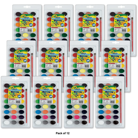 Crayola Washable Watercolors 24 colors 3.2oz (Pack of 12)