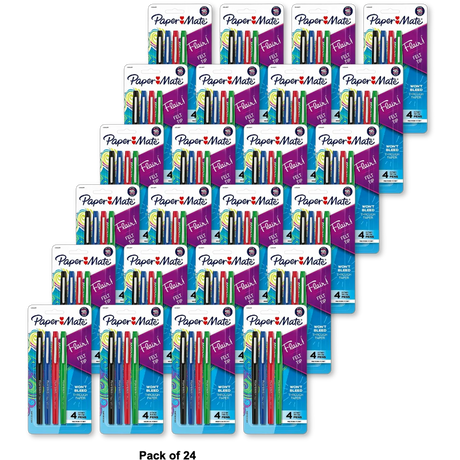 Paper Mate Flair Felt Pens Medium Point Assorted Ink 1.4oz (Pack of 24)