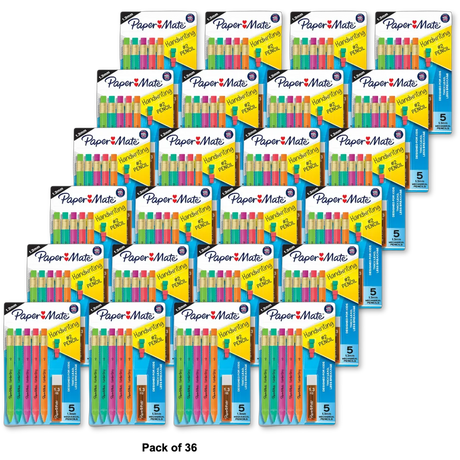 Papermate Handwriting Mechanical HB Pencil 1 Lead Refill 2 Erasers Assorted 1.13oz (Pack of 36)