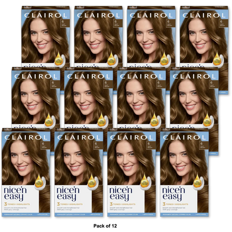 Clairol Nice & Easy Root Touch Up Permanent Hair Color 6 Light Brown 1.1Oz (Pack Of 12)