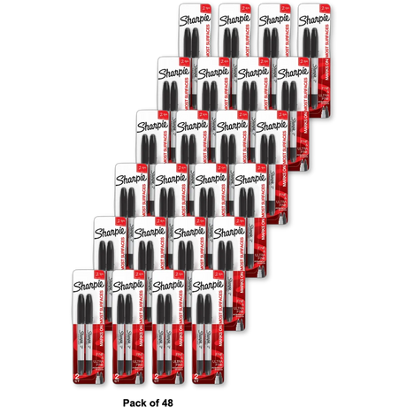 Sharpie 2Pk Permanent Markers Twin Tip Black 0.32Oz (Pack Of 48)