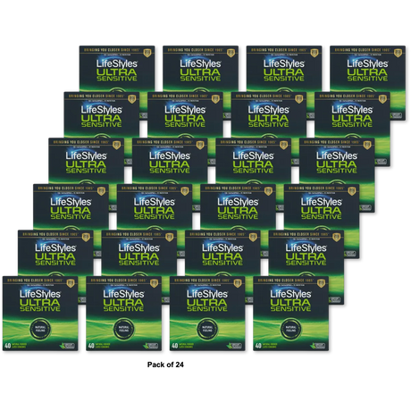 LifeStyles Ultra Sensitive Natural Feeling Lubricated Latex Condoms 0.7oz (Pack of 24)
