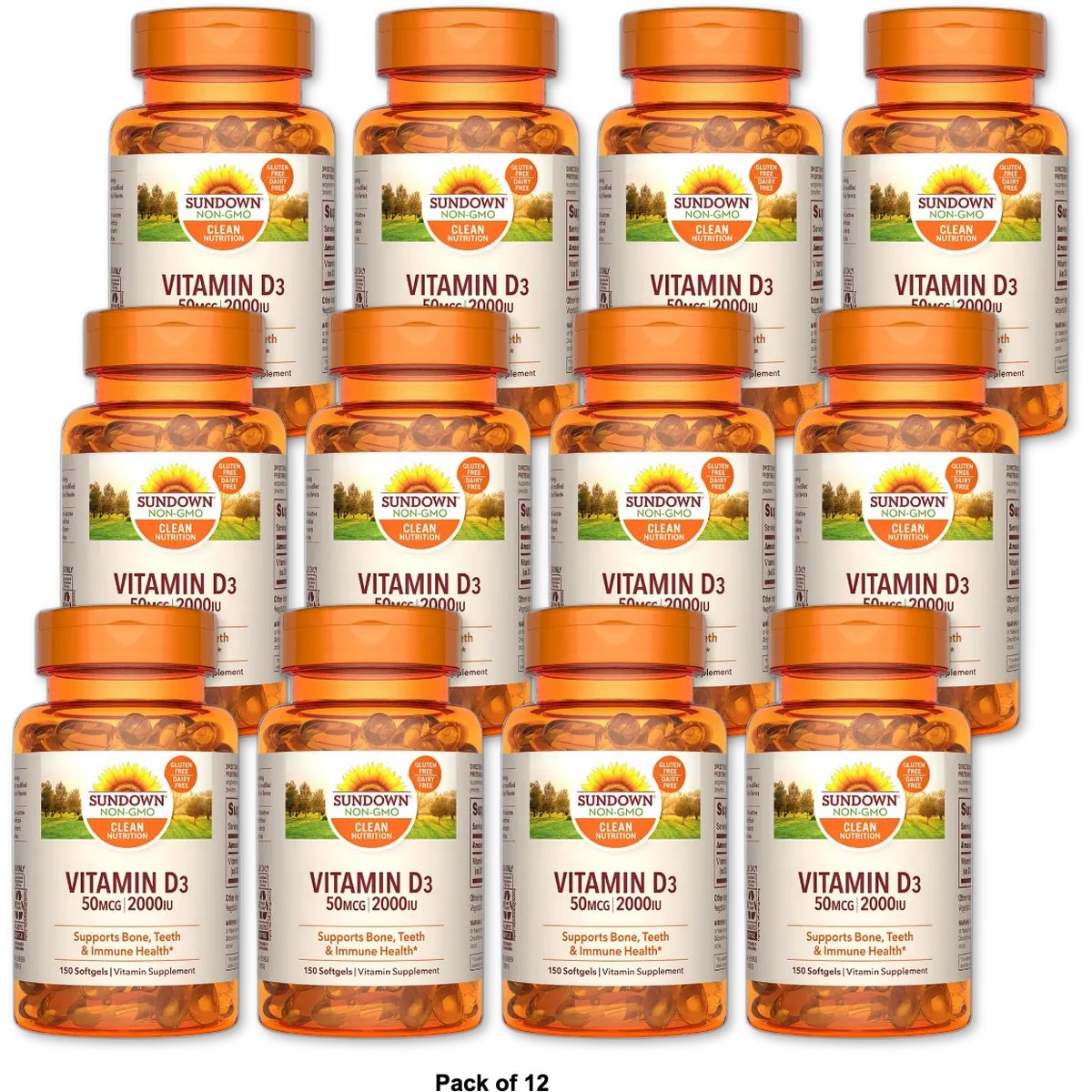 Sundown Naturals Super Potency Vitamin D3 2000 Iu Softgels 24oz (Pack of 12)