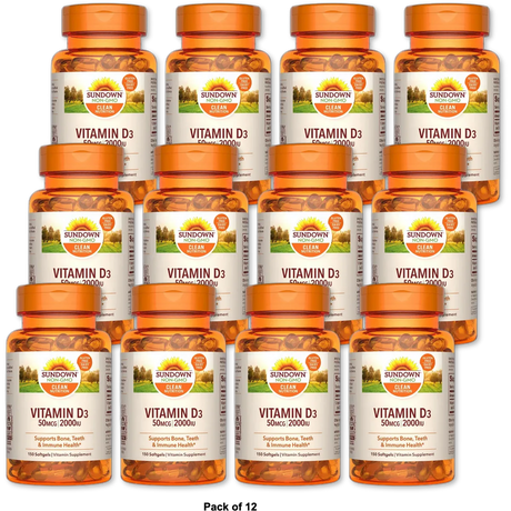 Sundown Naturals Super Potency Vitamin D3 2000 Iu Softgels 24oz (Pack of 12)