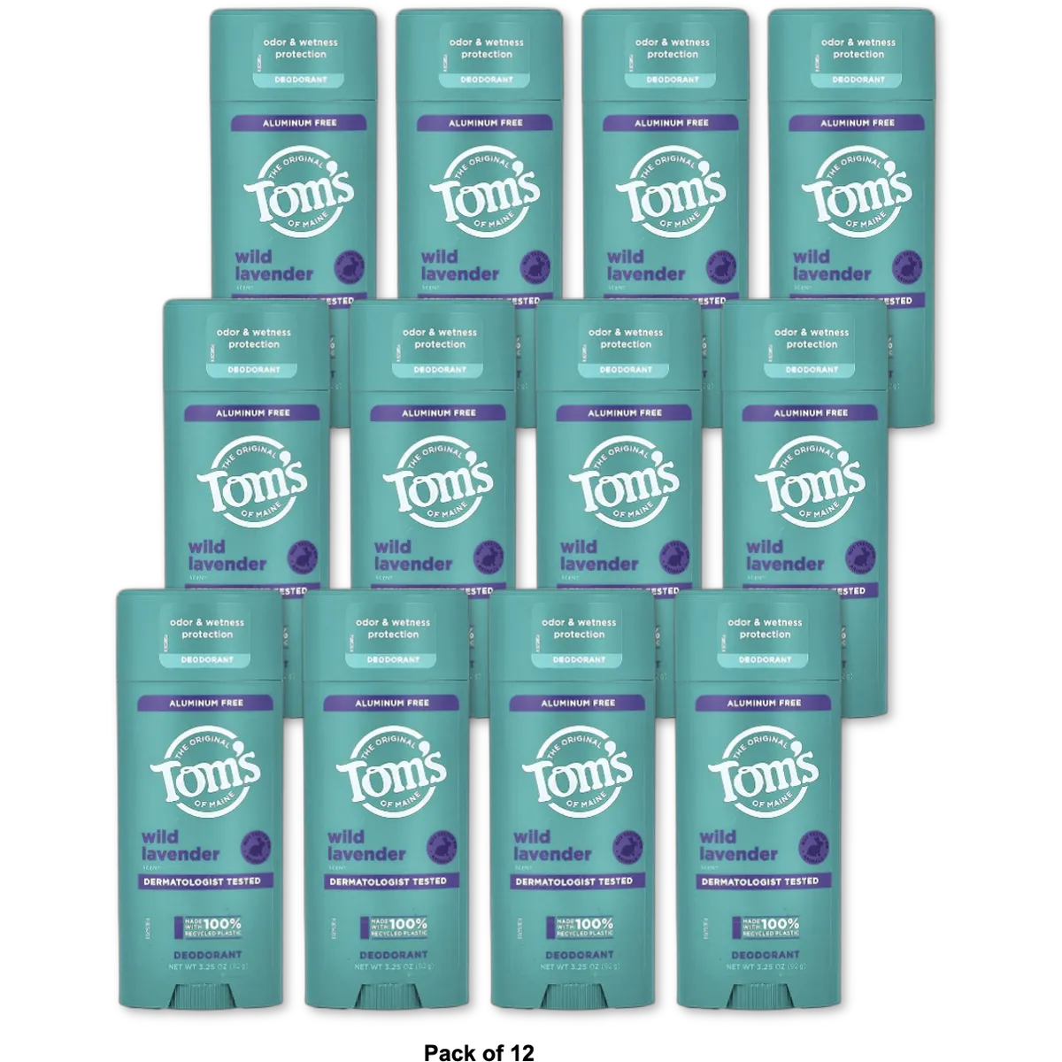 Toms Of Maine Antiperspirant Deodorant Aluminum Free Wild Lavender 3.25Oz (Pack of 12)