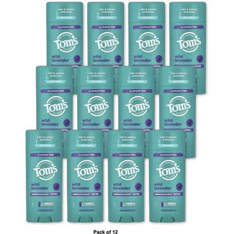 Toms Of Maine Antiperspirant Deodorant Aluminum Free Wild Lavender 3.25Oz (Pack of 12)