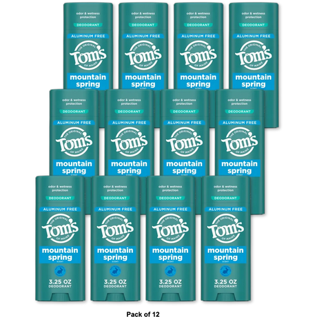 Toms of Maine Mountain Spring Deodorant 3.25Oz (Pack of 12)