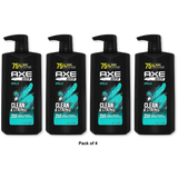 Axe Apollo Hair Clean and Strong 2 in 1 Shampoo Plus Conditioner 28Oz (Pack of 4)