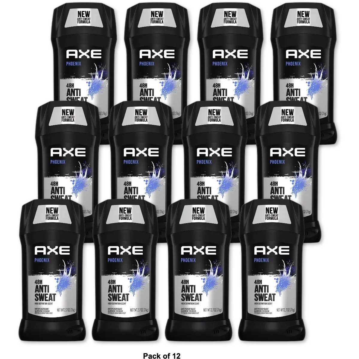 Axe Phoenix 48H Fresh and Dry Antiperspirant Deodorant 2.7Oz (Pack of 12)