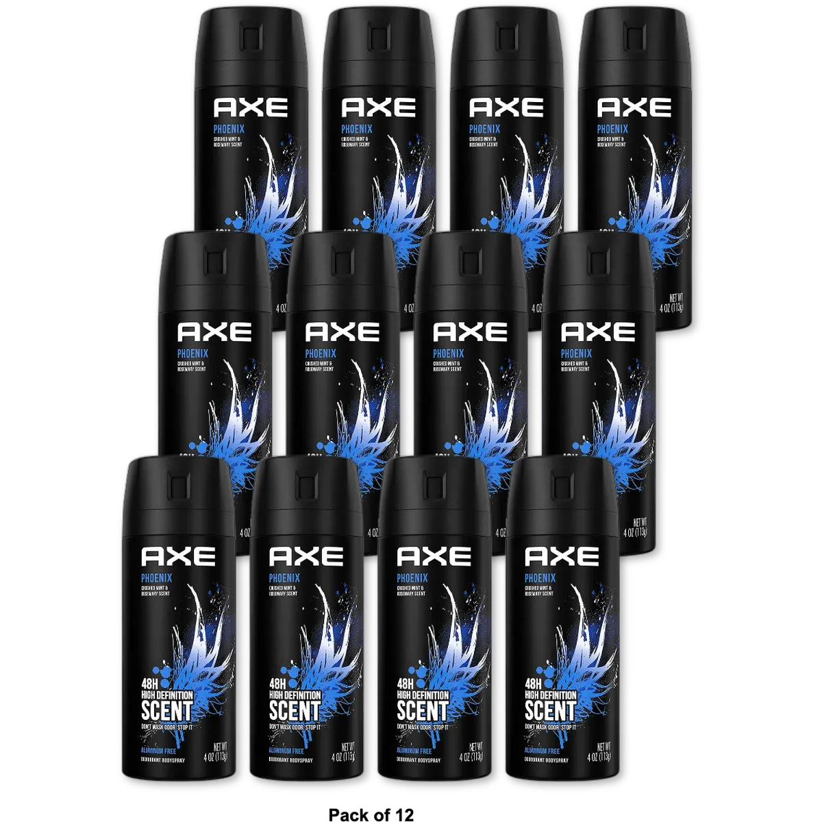 Axe Deodorant Body Spray For Men Phoenix 4Oz (Pack of 12)