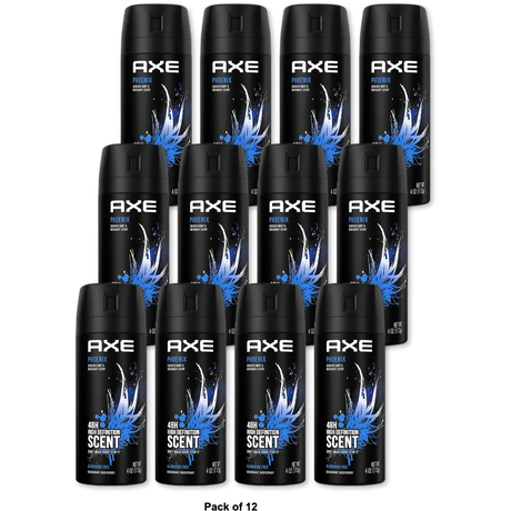 Axe Deodorant Body Spray For Men Phoenix 4Oz (Pack of 12)