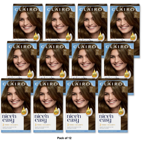 Clairol Nice & Easy Root Touch-Up Permanent Hair Color 6A Light Ash Brown 1.1Oz (Pack Of 12)