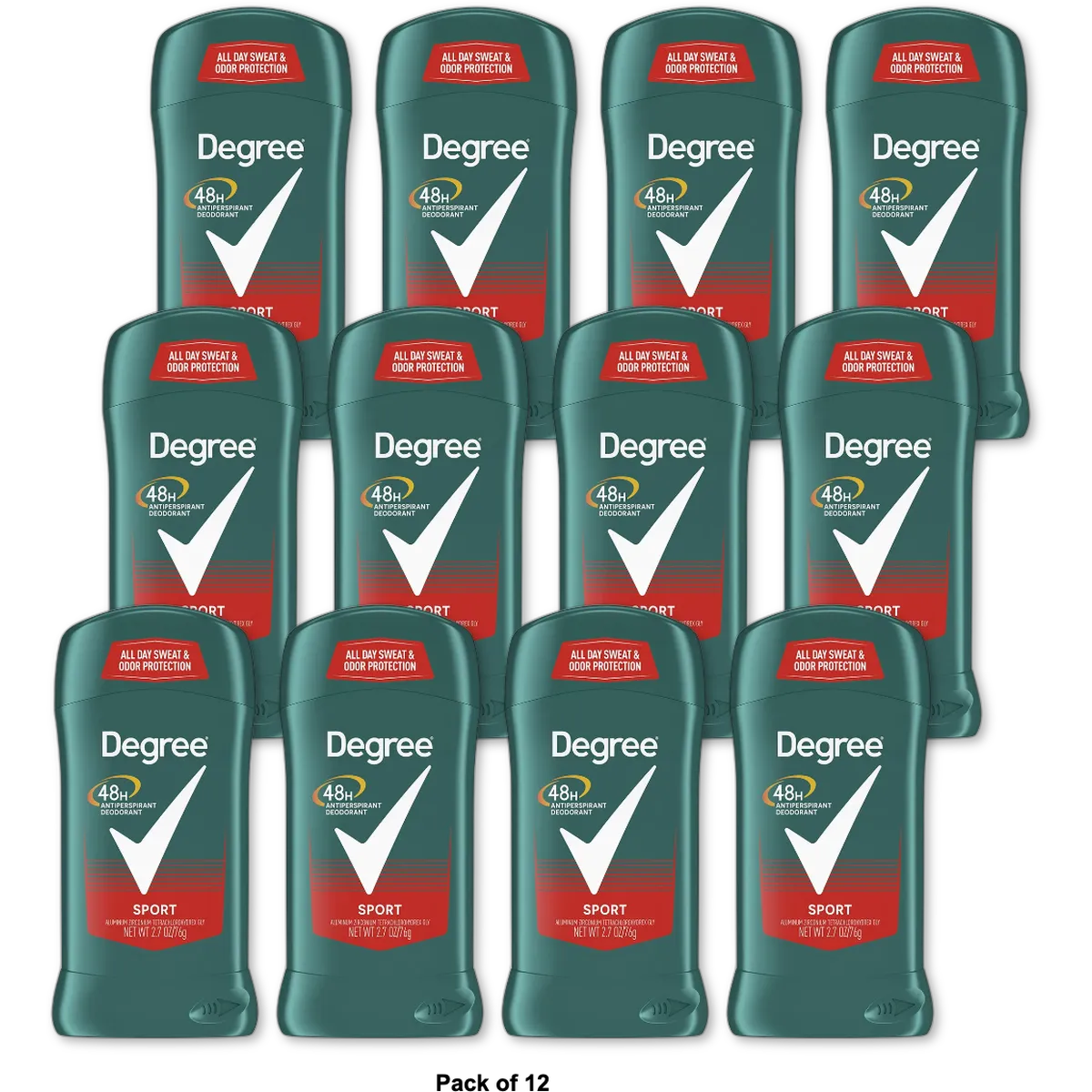 Degree Anti Perspirant Deodorant for Men Dry Protection Sport 2.7Oz (Pack of 12)