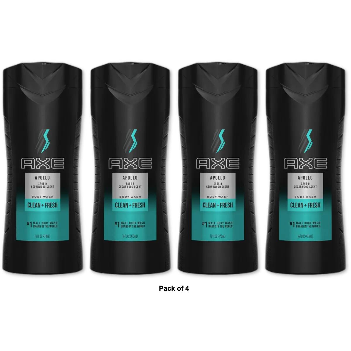 Axe Shower Gel Apollo16Oz (Pack of 4)