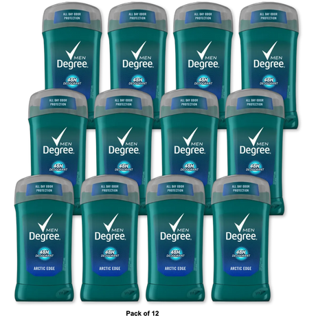 Degree Men Deodorant Stick Silver Ion Technology Invisible Stick Artic Edge 3Oz (Pack of 12)