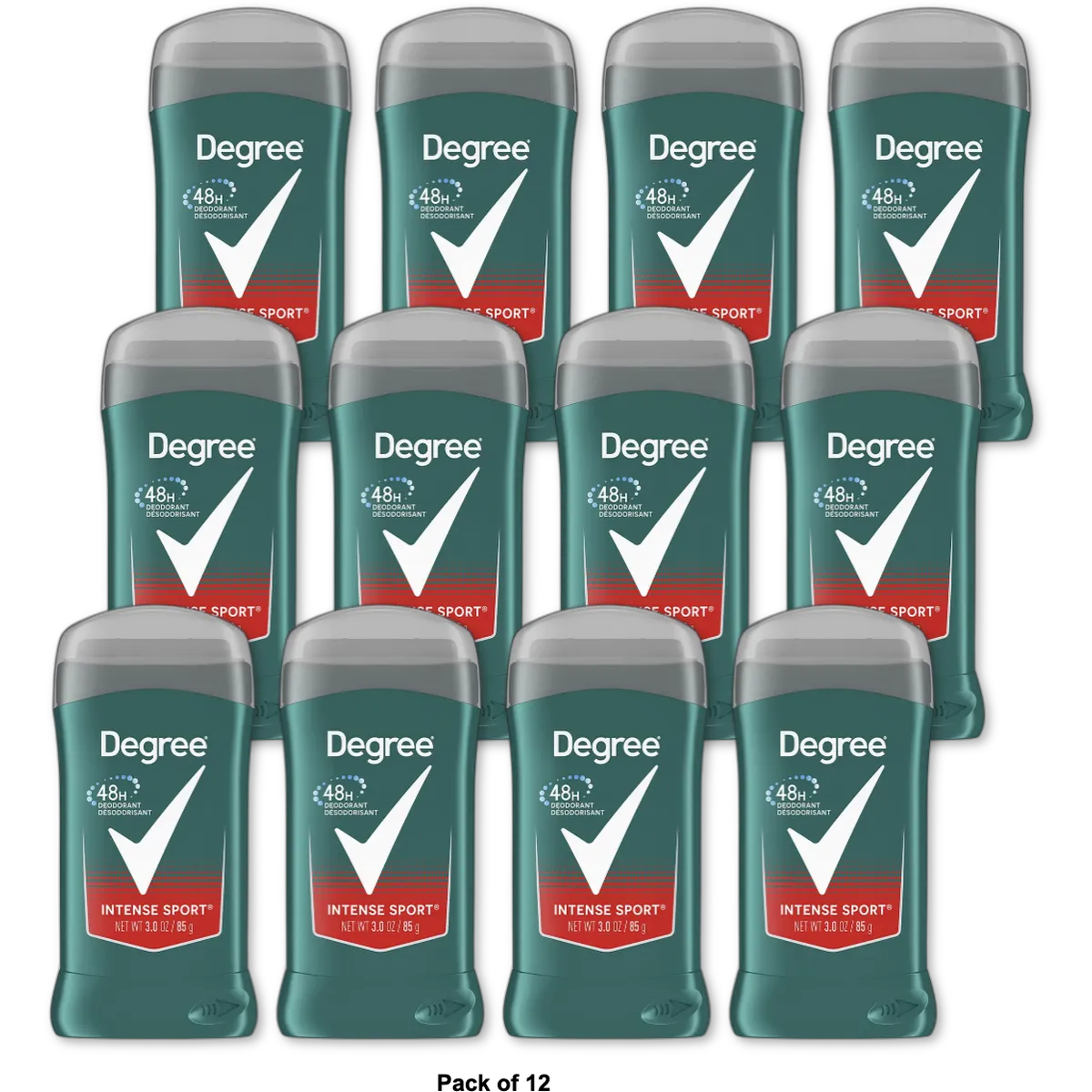 Degree Men Intense Sport Deodorant Stick 3Oz (Pack of 12)