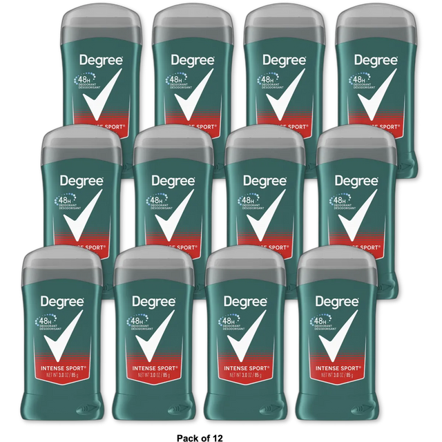Degree Men Intense Sport Deodorant Stick 3Oz (Pack of 12)