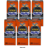 Hefty Strong Multipurpose Drawstring Trash Bags 30 Gallon 48oz (Pack of 6)