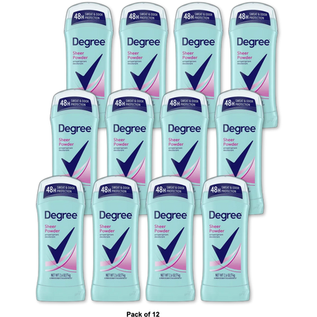 Degree Anti-Perspirant And Deodorant Invisible Solid For Women Sheer Powder 2.6Oz (Pack of 12)