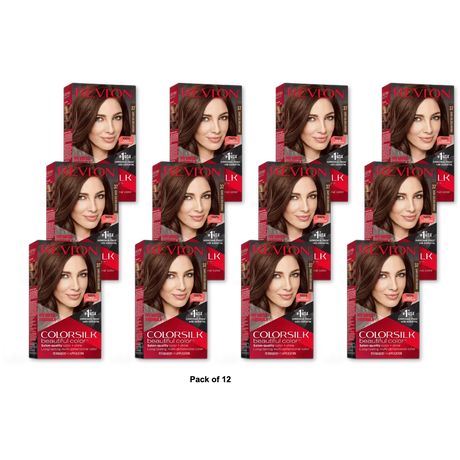 Revlon Colorsilk Beautiful Color Long Lasting Permanent Hair Color 037 Dark Golden Brown 4.4oz (Pack of 12)