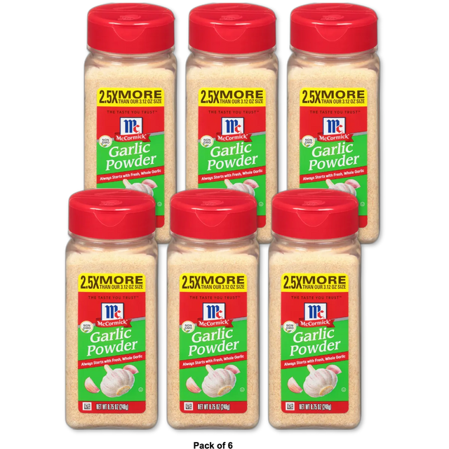 McCormick Kosher Garlic Powder Bottle 8.75Oz (Pack of 6)