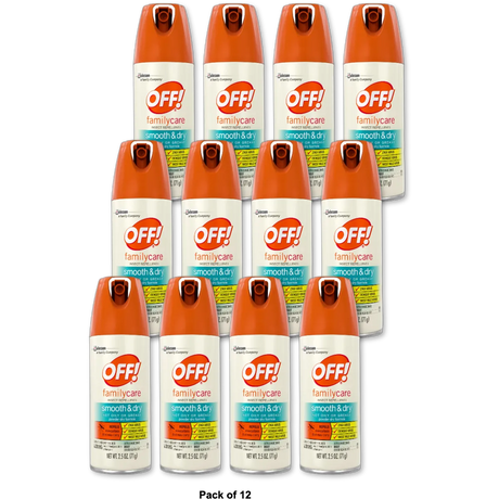 Off Familycare Smooth And Dry Aerosol Insect Repellent 2.5Oz (Pack of 12)