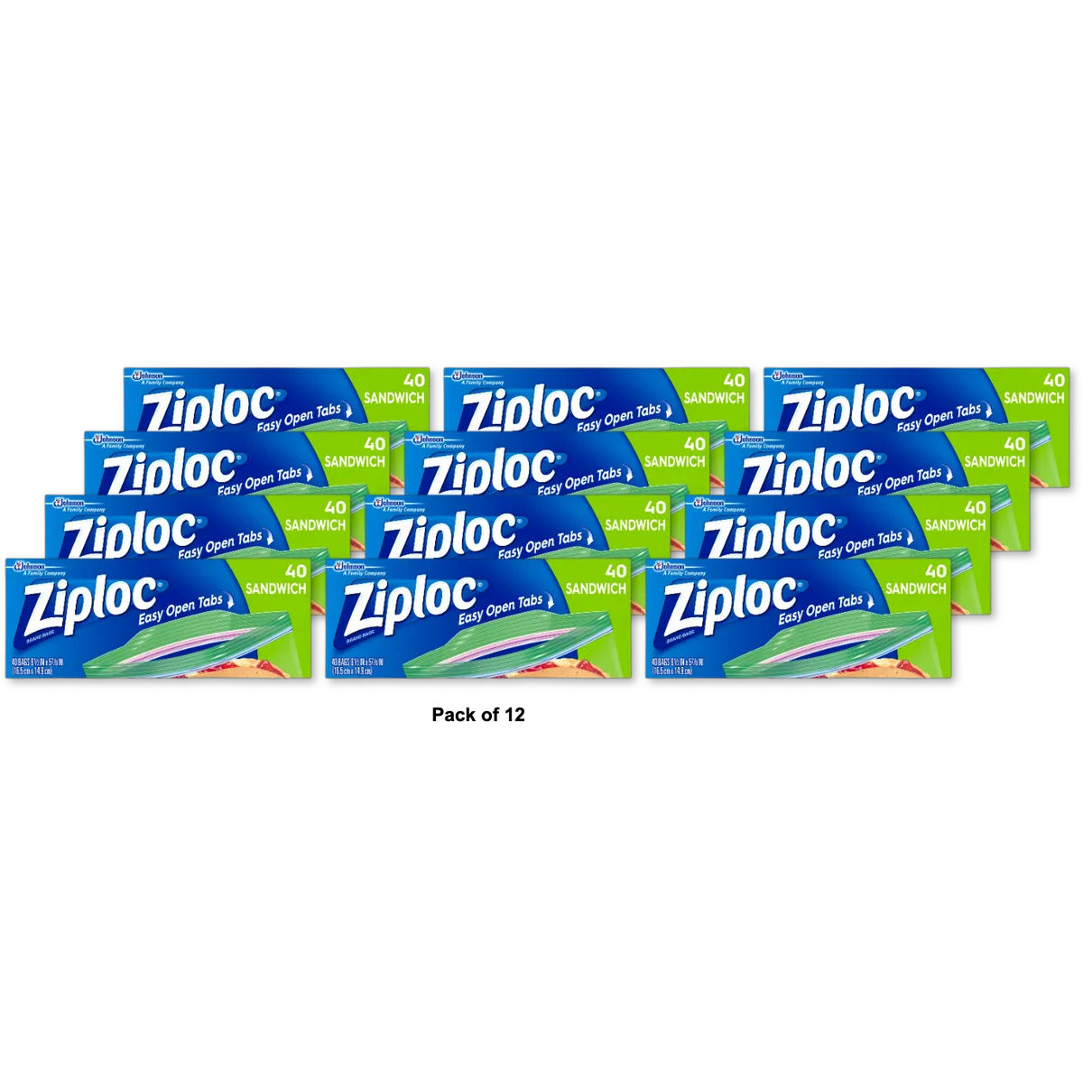 Johnson Ziploc Sandwich Bags 40 (Pack Of 12)
