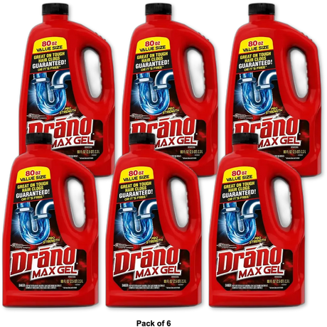 Drano Max Gel Clog Remover 80Oz (Pack of 6)