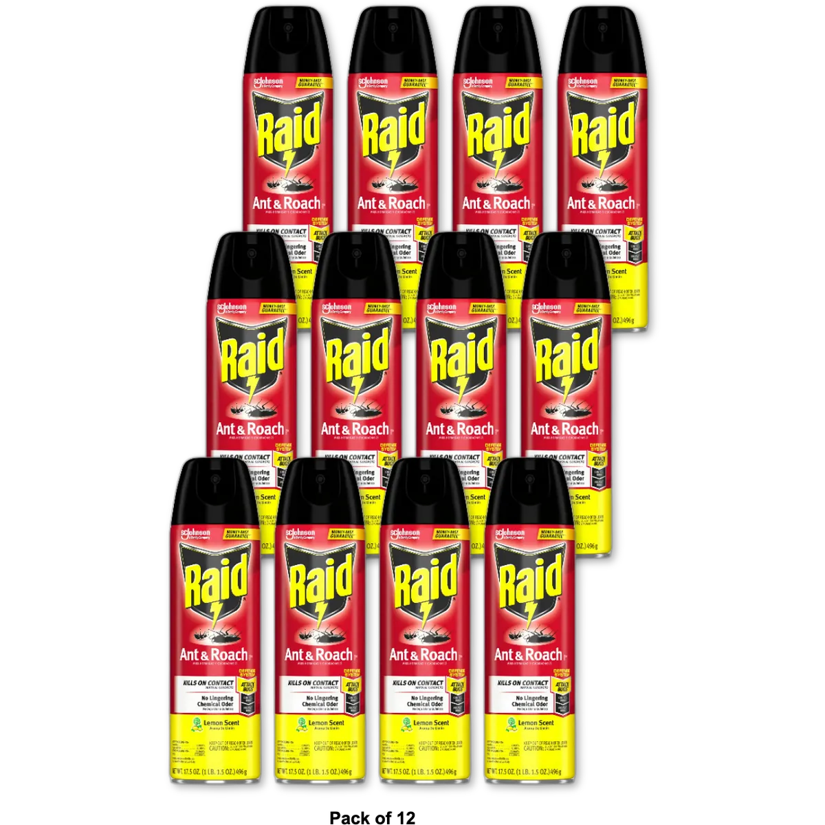 Raid Ant And Roach Killer Lemon Scent17.5Oz (Pack of 12)