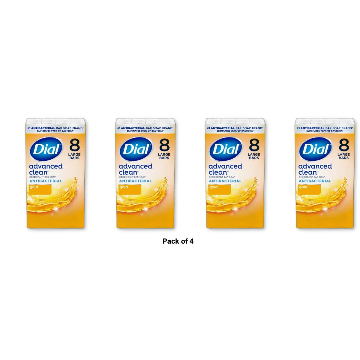 Dial Gold Antibacterial Deodorant Soap Odor Protection 4Oz (Pack of 4)