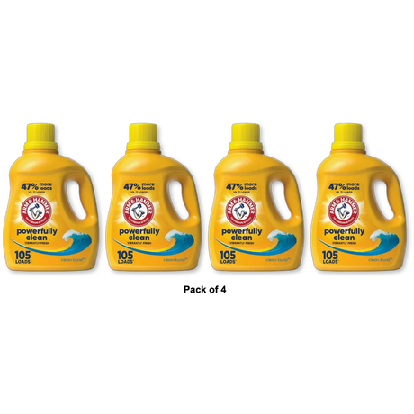 ARM & HAMMER Clean Burst, 105 Loads Liquid Laundry Detergent, 105 fl oz (Pack of 4)
