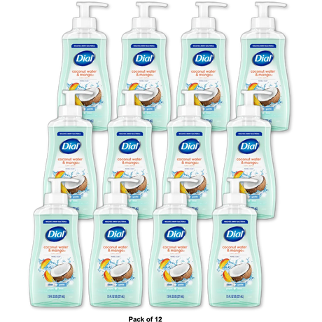 Dial Liquid Hand Soap With Ultra-Fresh Coconut Water And Mango 7.5Oz (Pack of 12)