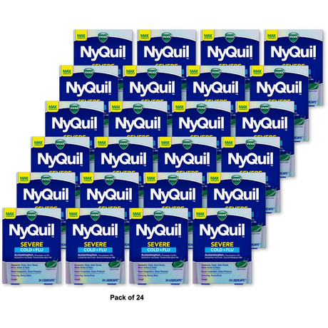 NyQuil LiquiCaps Severe Cold & Flu ? 24 Count 1.6oz (Pack of 24)