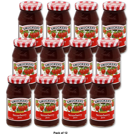 Smuckers Seedless Strawberry Jam 12Oz (Pack of 12)