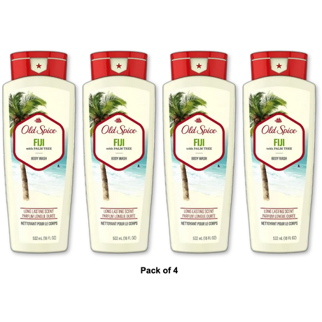 Old Spice Body Wash Fiji with Palm Tree 18 Fl Oz (Pack of 4)