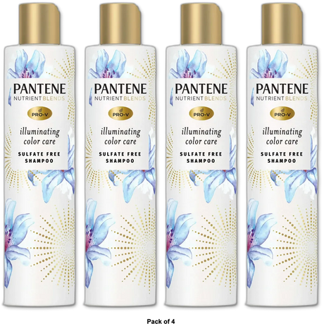 PANTENE Illuminating Color Care Shampoo with Biotin 9.6 Ounce (Pack of 4)