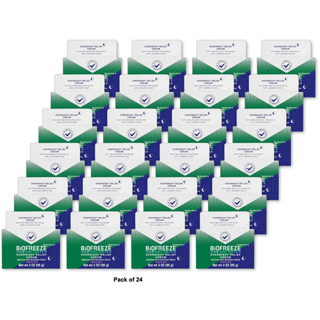 Biofreeze Menthol Overnight Muscle Pain Relief Cream 3 Oz (Pack of 24)