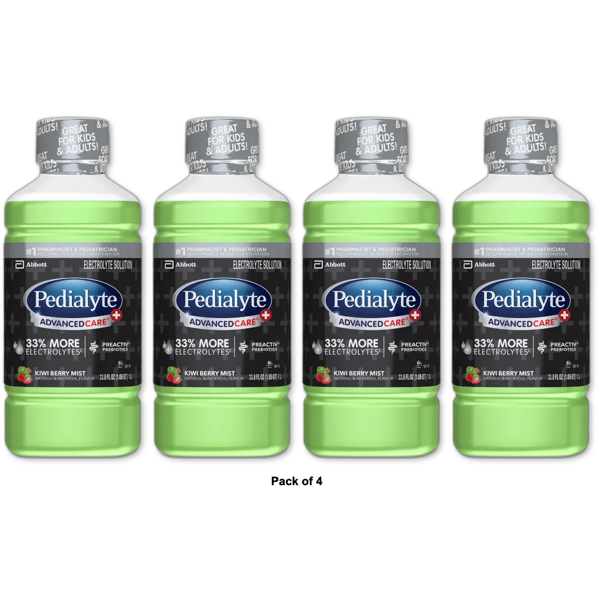 Pedialyte AdvancedCare Plus Kiwi Berry 33.8 oz (Pack of 4)