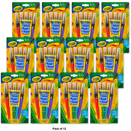 Crayola No Drip Washable Paint Brush Pens5 Ea 2.39oz (Pack of 12)