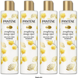 Pantene Sulfate Free Hair Strengthening Anti Frizz Damage Repair Shampoo with Castor Oil 9.6 Oz (Pack of 4)