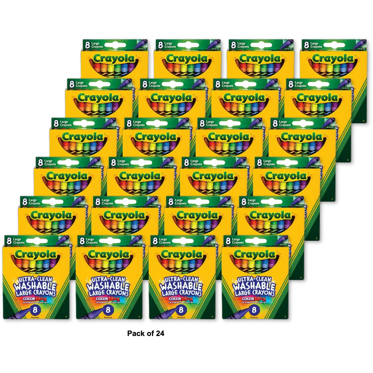 Crayola Ultra Clean Large Washable Crayons8 Ea 0.16Oz (Pack Of 24)