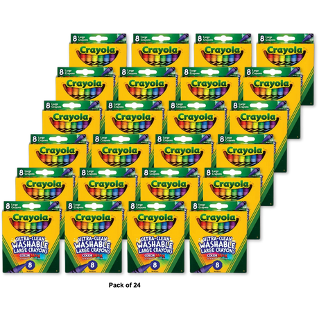 Crayola Ultra Clean Large Washable Crayons8 Ea 0.16Oz (Pack Of 24)