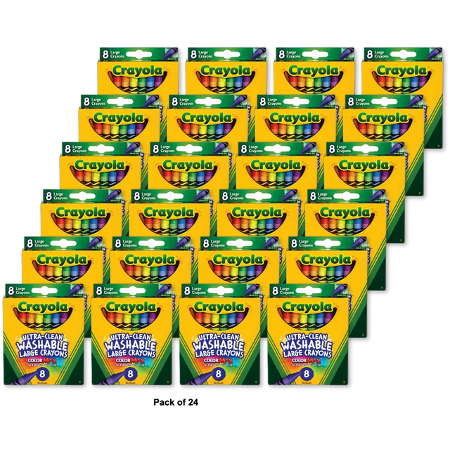 Crayola Ultra Clean Large Washable Crayons8 Ea 0.16Oz (Pack Of 24)