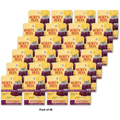 Burt'S Bees 100% Natural Origin Lip Balm, Berry Agua Fresca, 1 Tube 0.15 Oz (Pack Of 48)