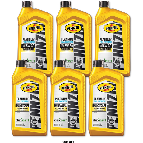 Pennzoil Platinum Full Synthetic Oil 5W-30 1 qt 32oz (Pack of 6)