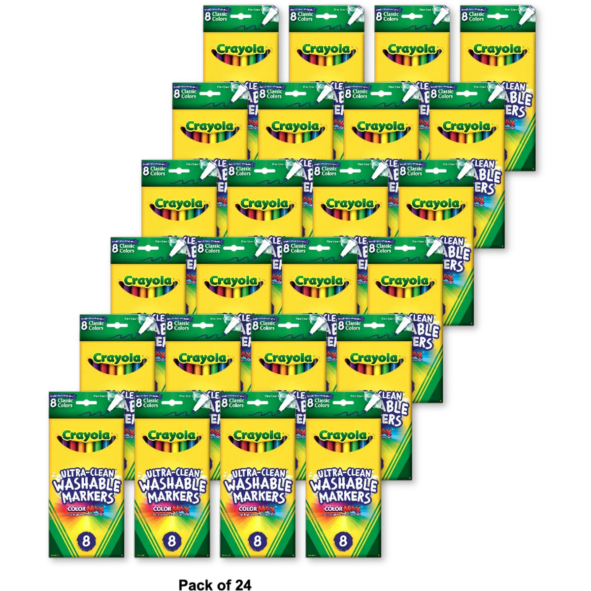 Crayola Washable Fine Line Markers Classic Colors8 Count 1.92oz (Pack of 24)