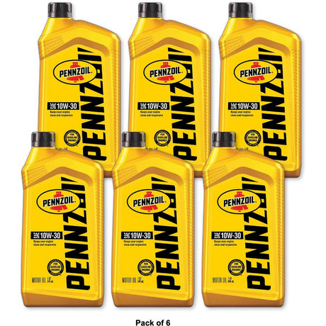 Pennzoil SAE 10W-30 Motor Oil for Gasoline Engine 32 Oz (Pack of 6)