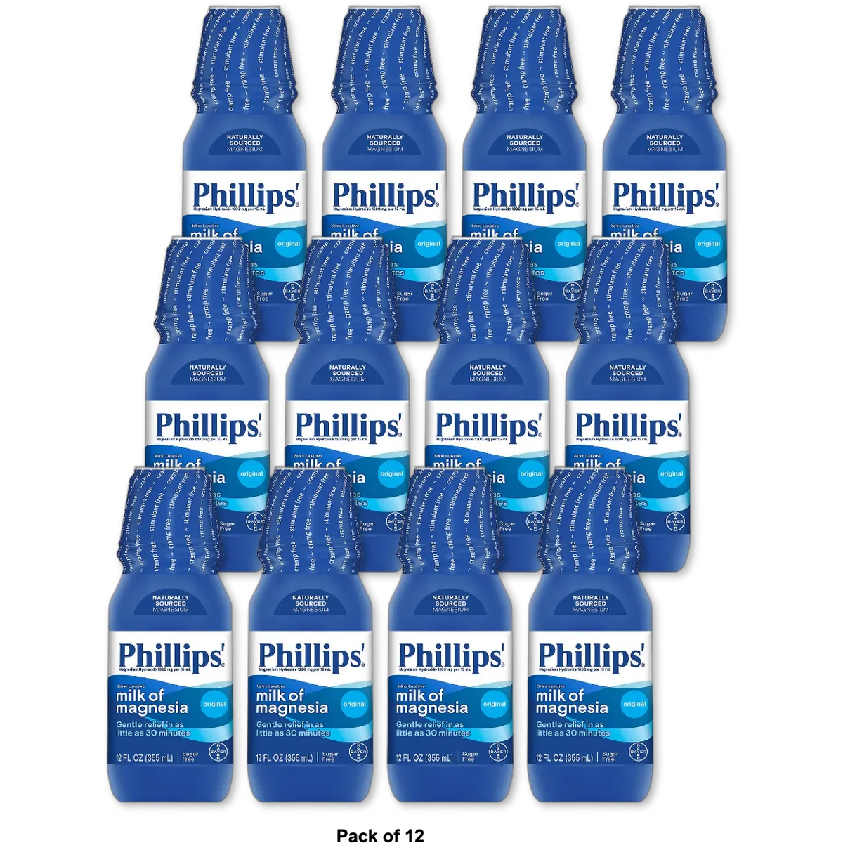 Phillips Milk Of Magnesia Saline Laxative Original 12Oz (Pack of 12)