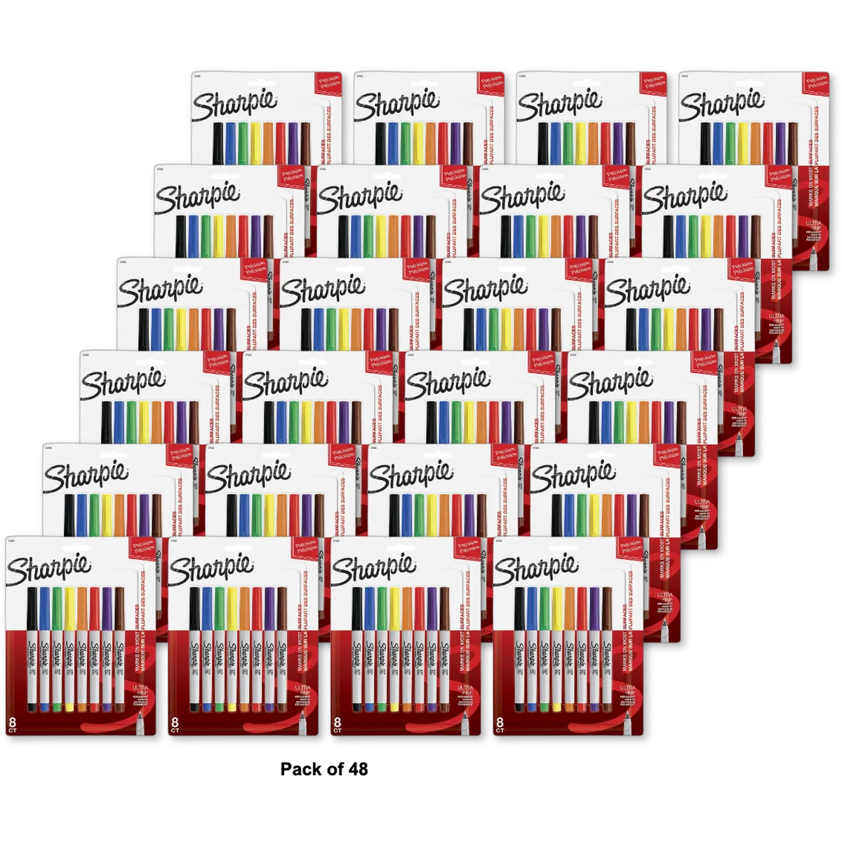Sharpie Ultra Fine Point Permanent Marker Assorted 1.44oz (Pack of 48)